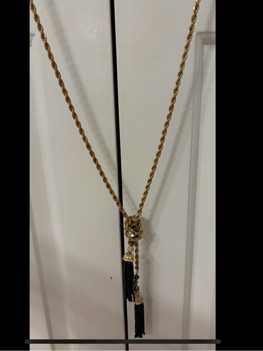Gold-Tone Tassel Rope Necklace - Women's Jewelry